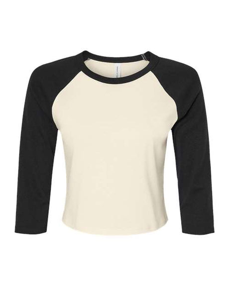 Women's Micro Rib Three-Quarter Raglan Sleeve Baby Tee