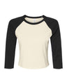 Women's Micro Rib Three-Quarter Raglan Sleeve Baby Tee