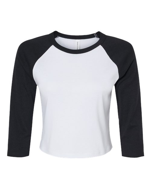 Women's Micro Rib Three-Quarter Raglan Sleeve Baby Tee