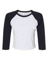 Women's Micro Rib Three-Quarter Raglan Sleeve Baby Tee