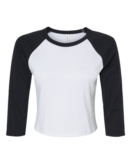 Women's Micro Rib Three-Quarter Raglan Sleeve Baby Tee