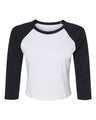 Women's Micro Rib Three-Quarter Raglan Sleeve Baby Tee