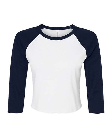 Women's Micro Rib Three-Quarter Raglan Sleeve Baby Tee