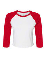 Women's Micro Rib Three-Quarter Raglan Sleeve Baby Tee