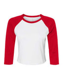 Women's Micro Rib Three-Quarter Raglan Sleeve Baby Tee