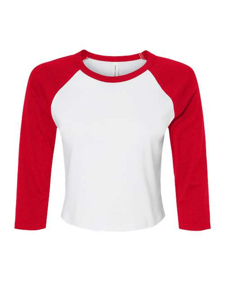 Women's Micro Rib Three-Quarter Raglan Sleeve Baby Tee