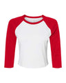 Women's Micro Rib Three-Quarter Raglan Sleeve Baby Tee