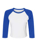 Women's Micro Rib Three-Quarter Raglan Sleeve Baby Tee
