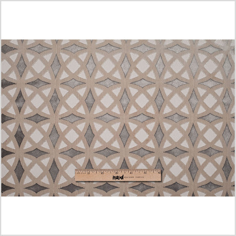 Platinum Black Geometric Laser Cut Velvet