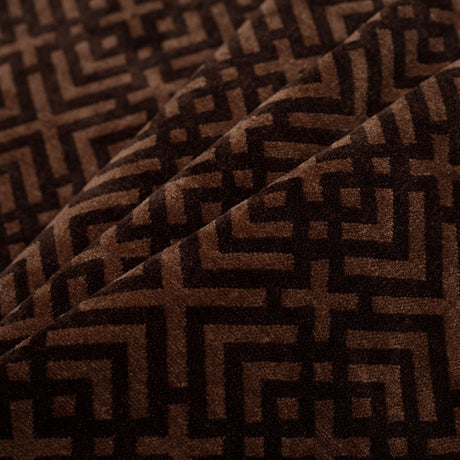 Espresso and Woodsmoke Geometric Acrylic-Polyester-Viscose Chenille