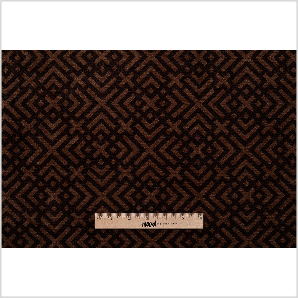Espresso and Woodsmoke Geometric Acrylic-Polyester-Viscose Chenille