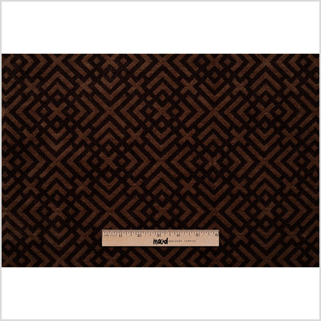 Espresso and Woodsmoke Geometric Acrylic-Polyester-Viscose Chenille