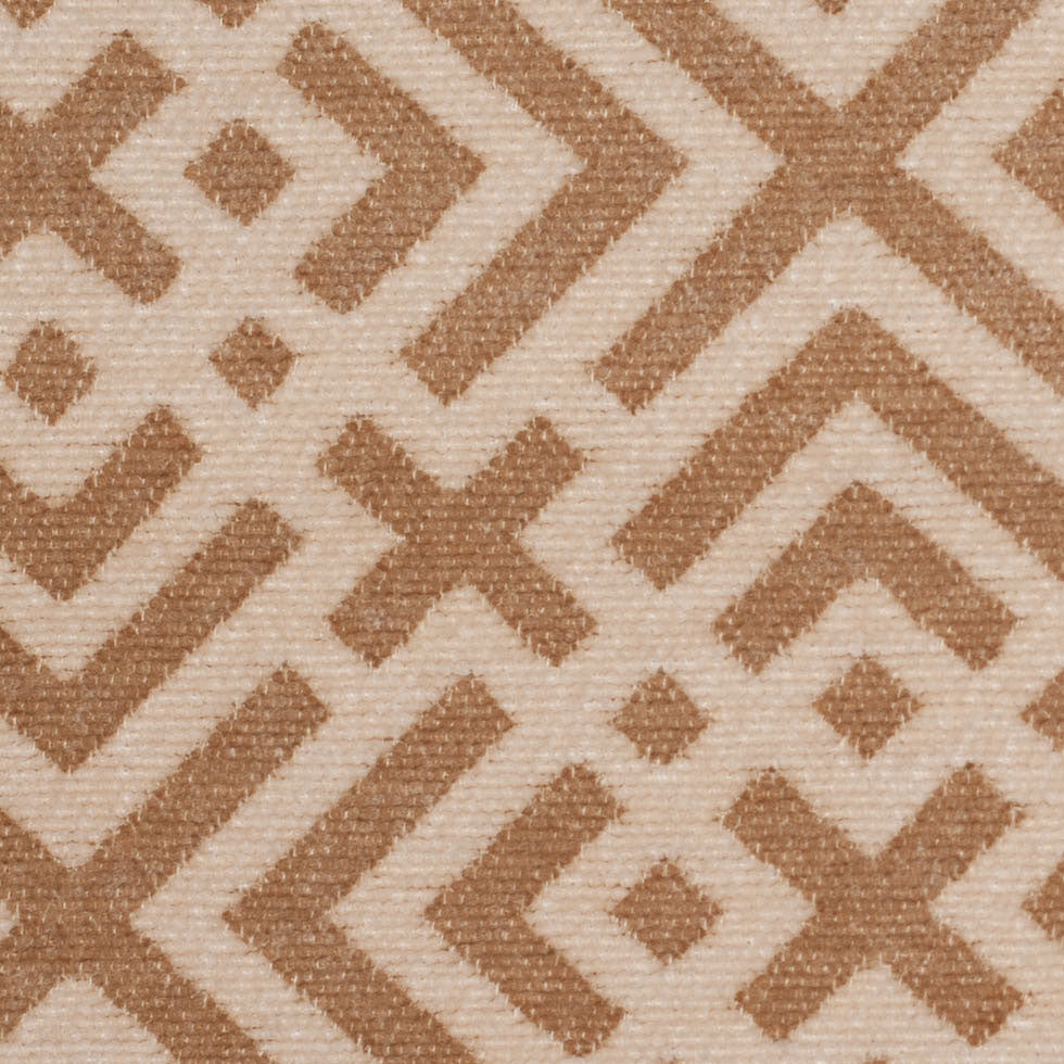 Tannin and Eggnog Geometric Acrylic-Polyester-Viscose Chenille