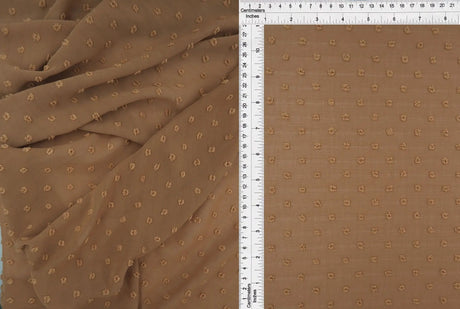 1 Yard Waffle Swiss Dot Chiffon Woven Fabric Textured Sheer Soft Drapery 59/60" Width