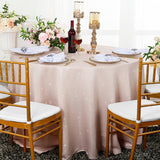 Round Sequin Paillette Poly Flax Tablecloth