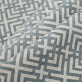 Mist Green and Erget White Geometric Acrylic-Polyester-Viscose Chenille