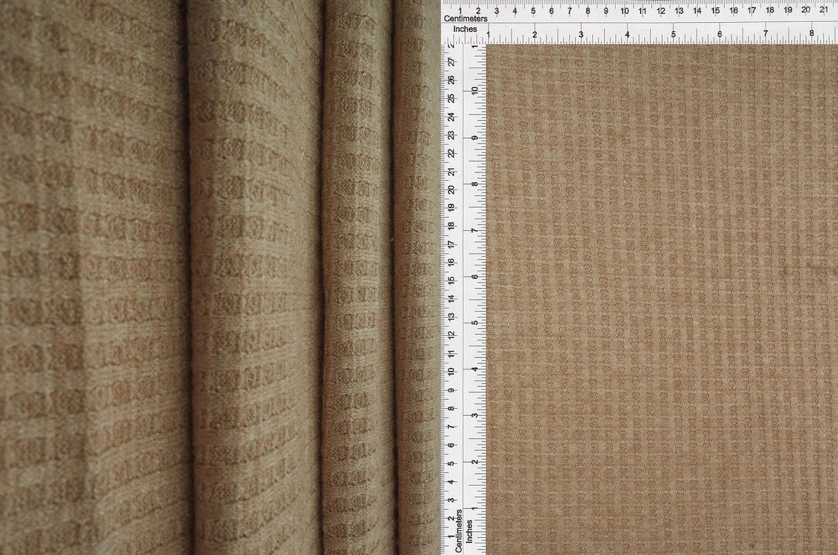 Melange Waffle Knit Fabric 1 Yard Soft Stretch Textured 58/60" Wide