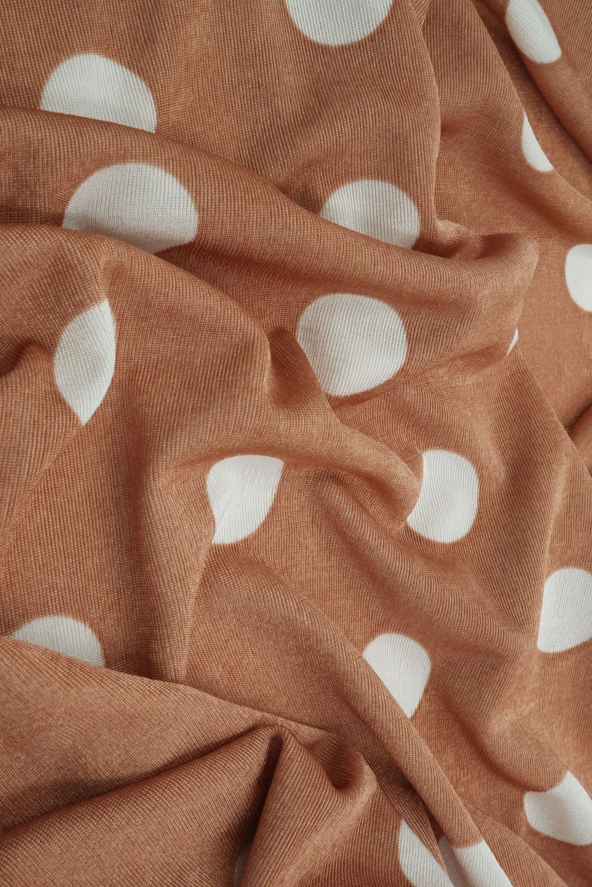 Polka Dot Ribbed Stretch Knit Fabric