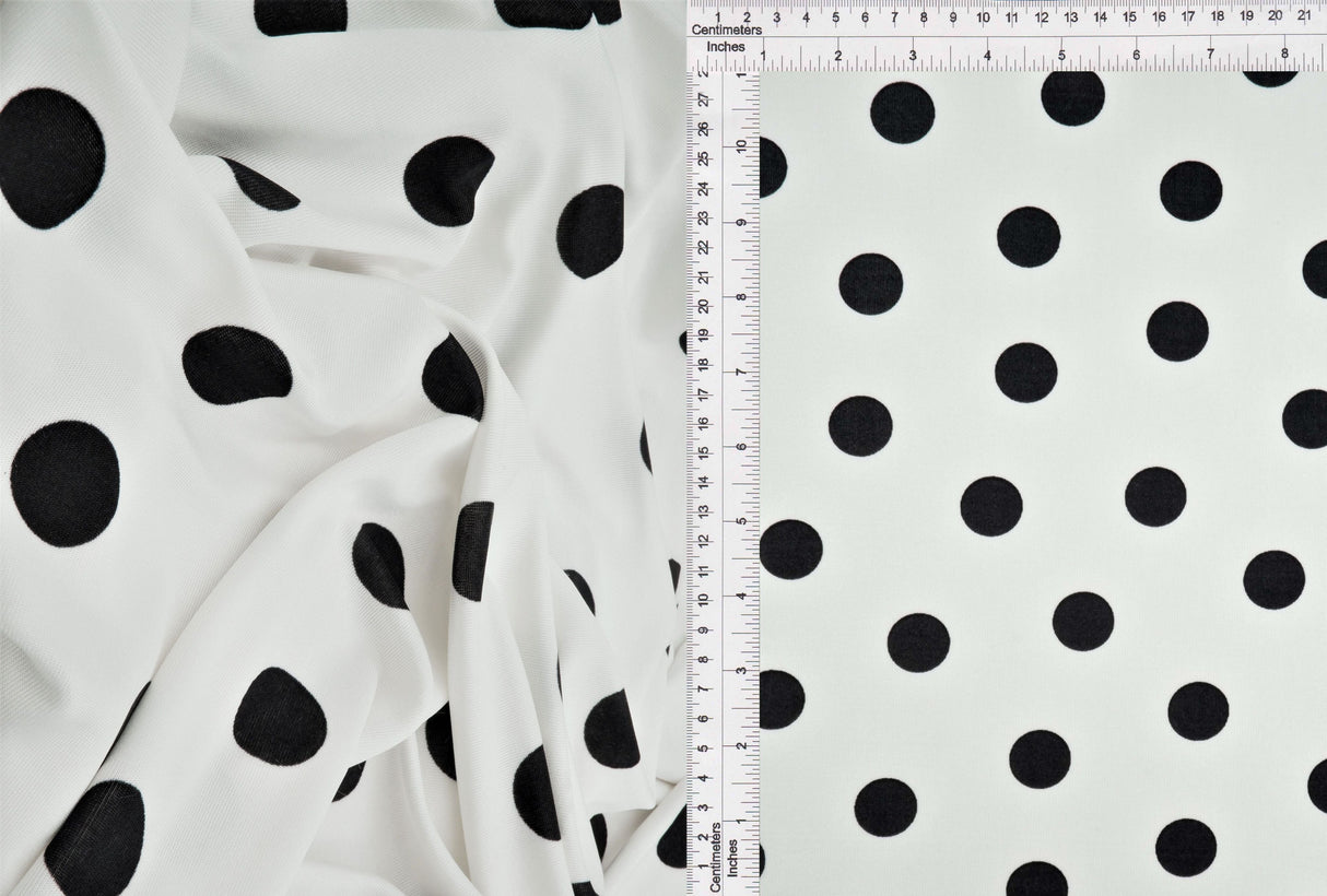 Polka Dot Ribbed Stretch Knit Fabric