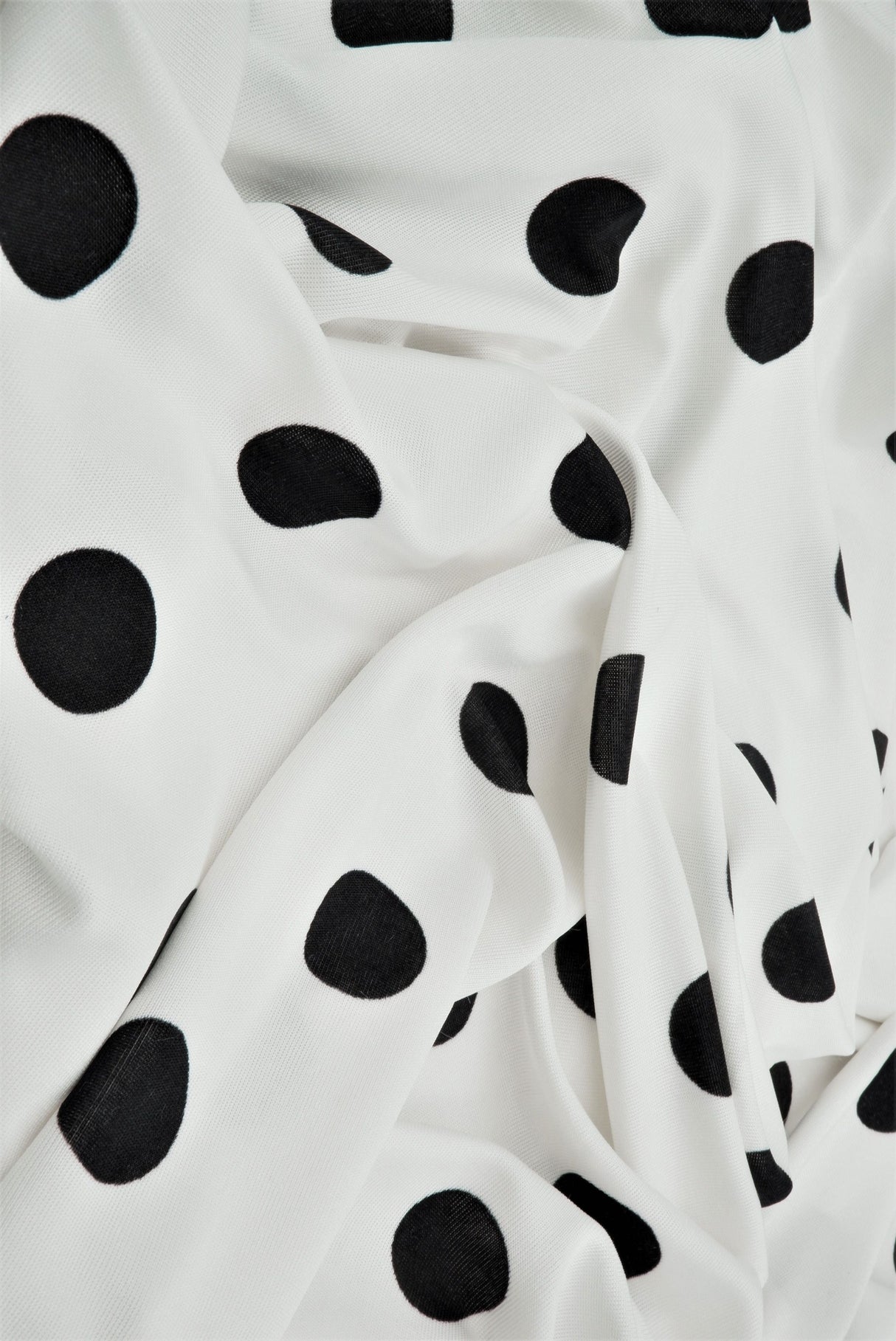 Polka Dot Ribbed Stretch Knit Fabric