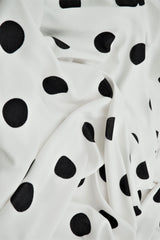 Polka Dot Ribbed Stretch Knit Fabric