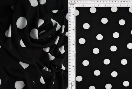 Polka Dot Ribbed Stretch Knit Fabric