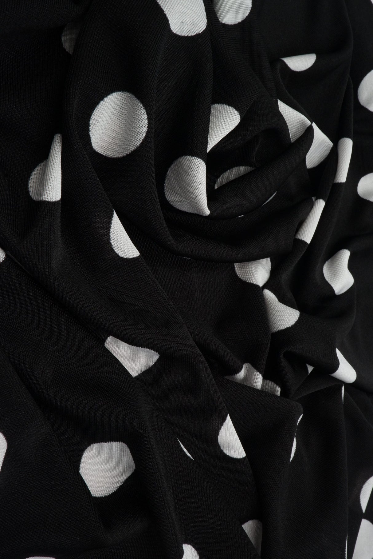 Polka Dot Ribbed Stretch Knit Fabric