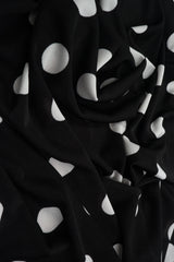 Polka Dot Ribbed Stretch Knit Fabric
