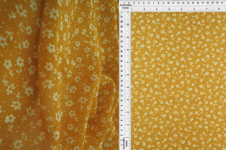 1 Yard High Multi Chiffon Ditsy Floral Print Woven Fabric Sheer Lightweight 57/58" Width