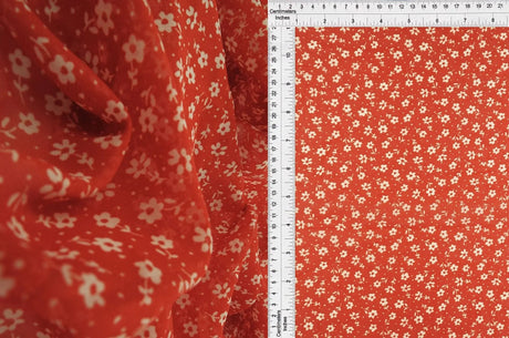 1 Yard Ditsy Floral Hi Multi Chiffon Fabric Lightweight 100% Polyester Semi Sheer 70 GSM, 57/58" Wide