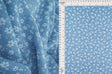 Chiffon Floral Print Blue Woven Fabric