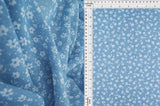 Chiffon Floral Print Blue Woven Fabric