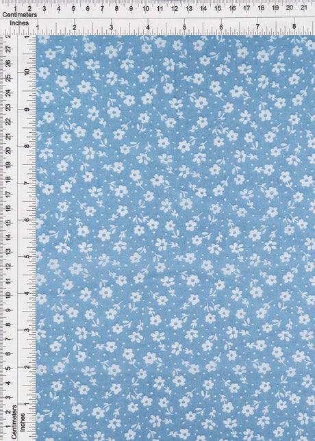 Chiffon Floral Print Blue Woven Fabric