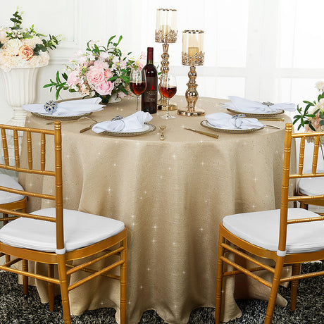 Round Sequin Paillette Burlap Table Cover