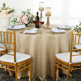 Round Sequin Paillette Poly Flax Tablecloth