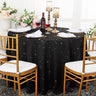 Round Sequin Paillette Poly Flax Tablecloth