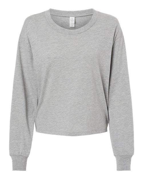 Women's Cotton Jersey CVC Long Sleeve Crop Tee