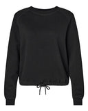 Sudadera de forro polar relajada para mujer con cuello redondo y corte cuadrado de 3 hilos
