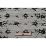 Black Nylon Floral Lace Fabric