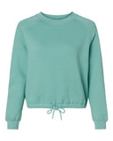Sudadera de forro polar relajada para mujer con cuello redondo y corte cuadrado de 3 hilos