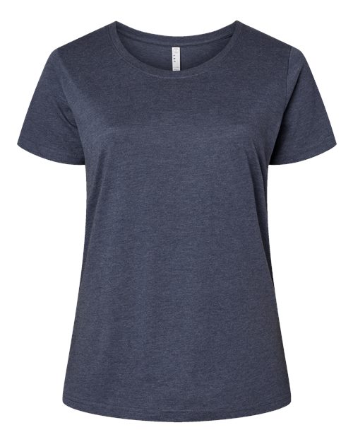 LAT Women's Curvy Collection Fine Jersey Tee