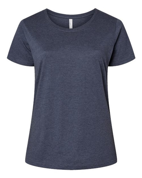 LAT Women's Curvy Collection Fine Jersey Tee