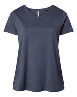 LAT Women's Curvy Collection Fine Jersey V-Neck Tee