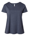 LAT Women's Curvy Collection Fine Jersey V-Neck Tee