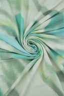 1 yarda de tela de punto acanalado Yummy de poliéster y spandex con estampado abstracto de mármol, suave y elástica, 58/60" de ancho