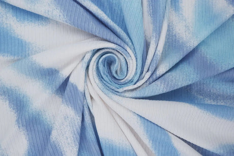 4x2 Yummy Rib Abstract Marble Fabric Stretch Knit Watercolor Print, 58/60" Wide