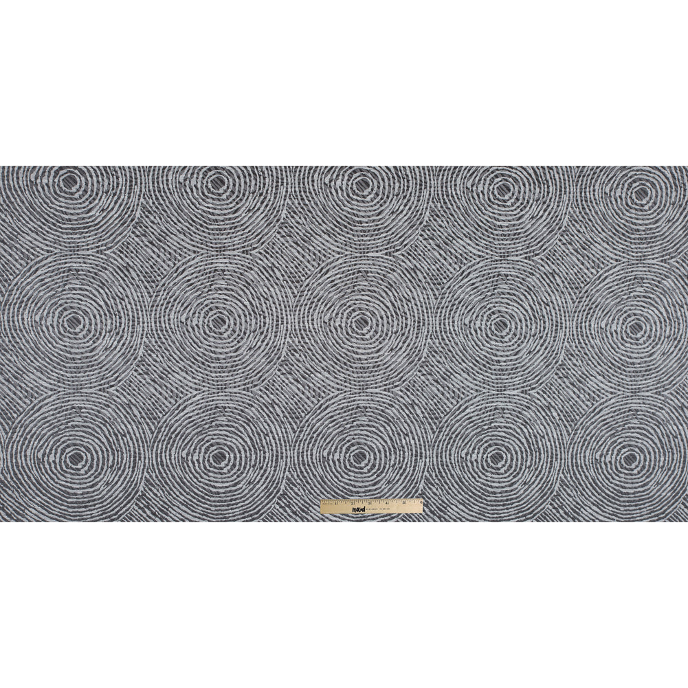 Slate Geometric Swirls on a Cotton and Polyester Woven