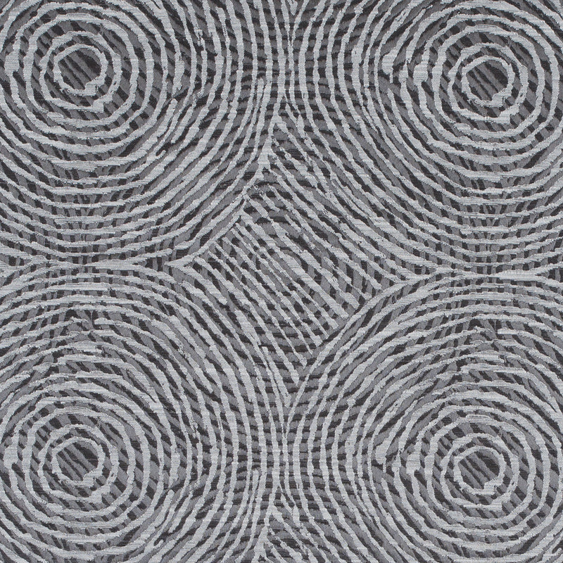 Slate Geometric Swirls on a Cotton and Polyester Woven