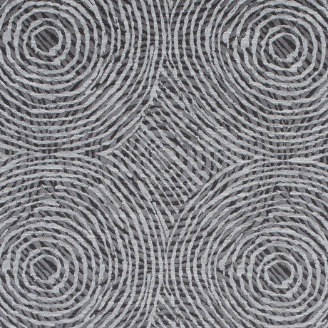 Slate Geometric Swirls on a Cotton and Polyester Woven