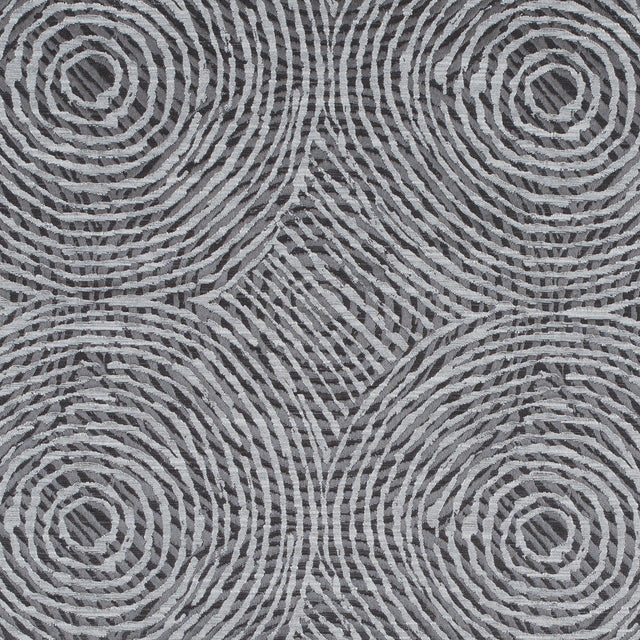 Slate Geometric Swirls on a Cotton and Polyester Woven